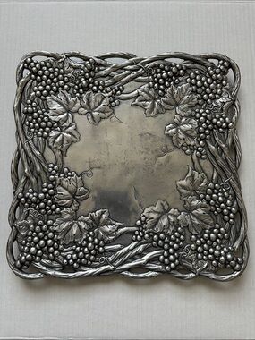 Vintage Arthur Court Silver Grapevine Square Serving Platter